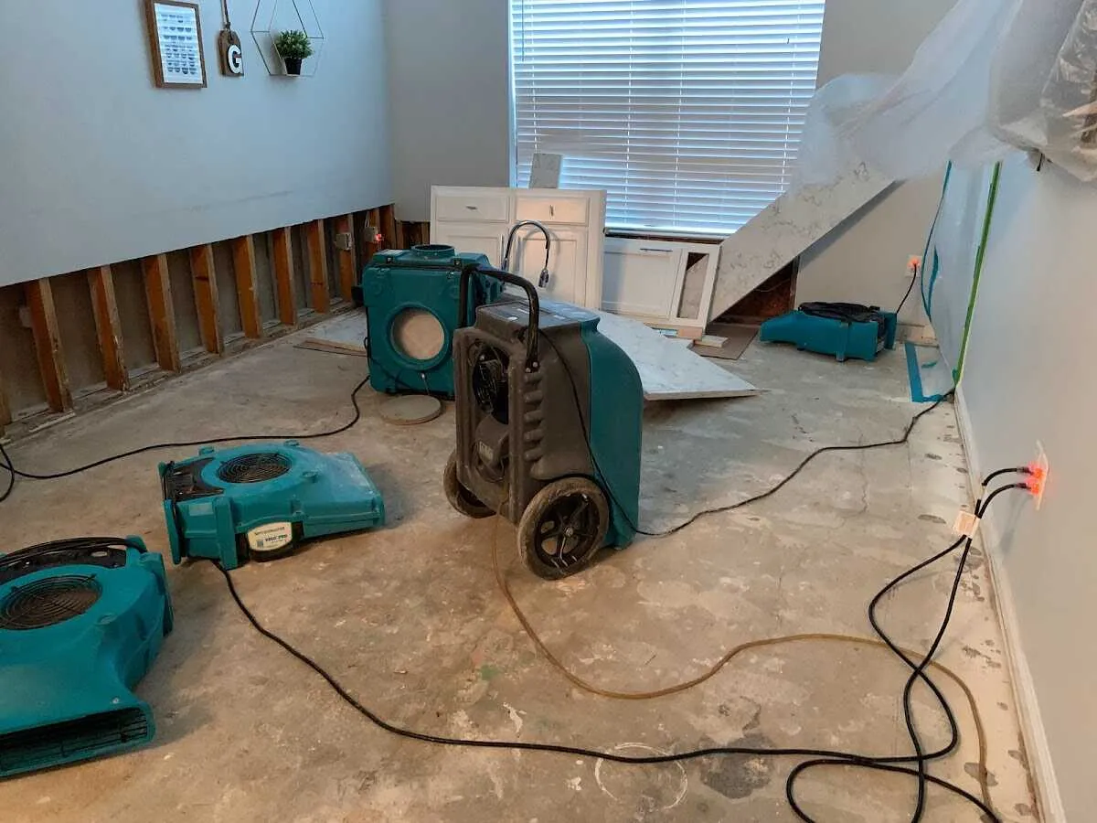 Dehumidifier in flood-cut room for Water Extraction & Removal in Wilton Manors